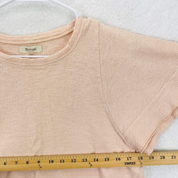Madewell Ingrid Dolman Flutter Sleeve Top Women’s Size XS Blush Pink Cotton - Picture 4 of 7